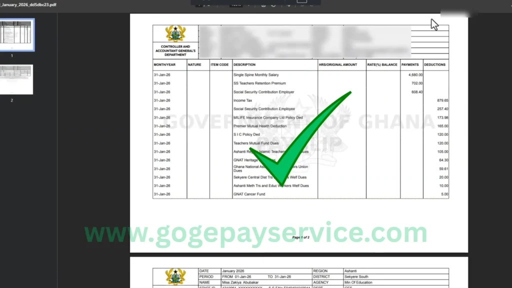 Check your epayslip